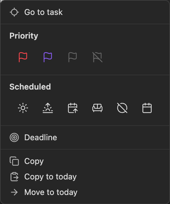 TODOseq task content menu
