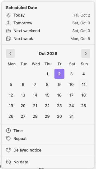 TODOseq date picker