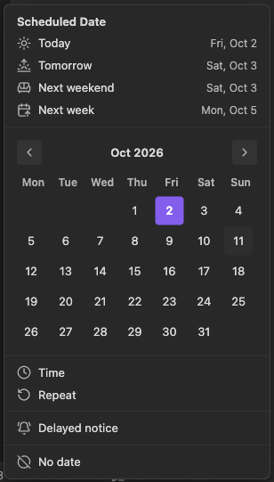 TODOseq date picker