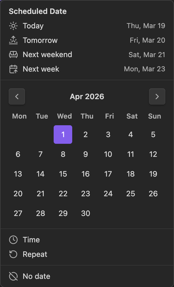 TODOseq task content menu