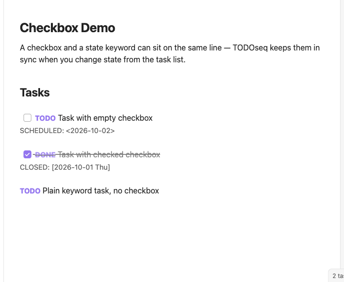 Checkbox Interaction Example