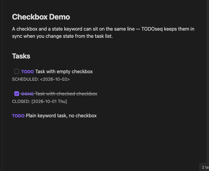 Checkbox Interaction Example
