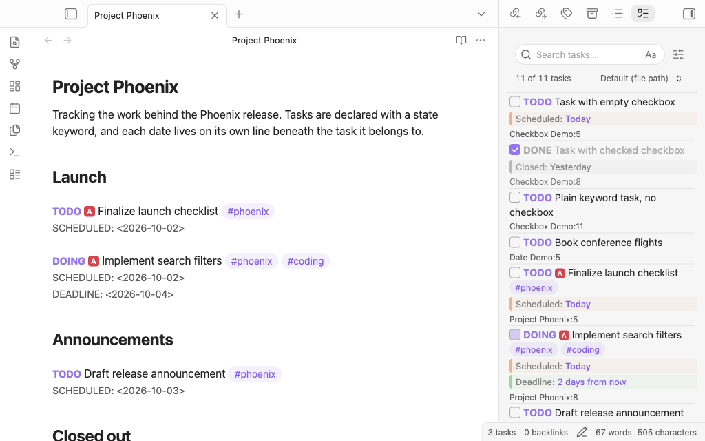 TODOseq in editor view