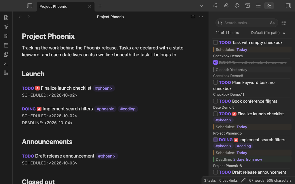 TODOseq in editor view