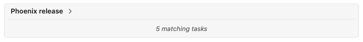A collapsible list collapsed, showing only its header and a matching task count