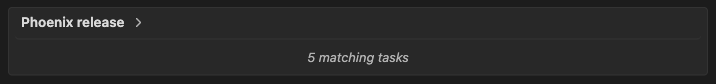 A collapsible list collapsed, showing only its header and a matching task count