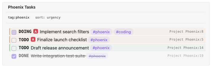 TODOseq embedded task list example