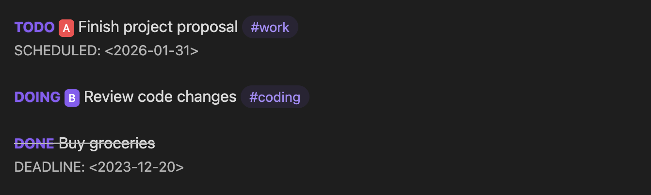 Editor Task Styling Example