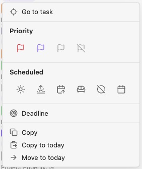 TODOseq task row context menu