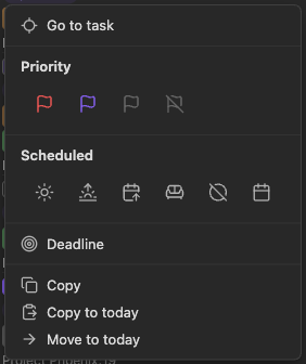 TODOseq task row context menu