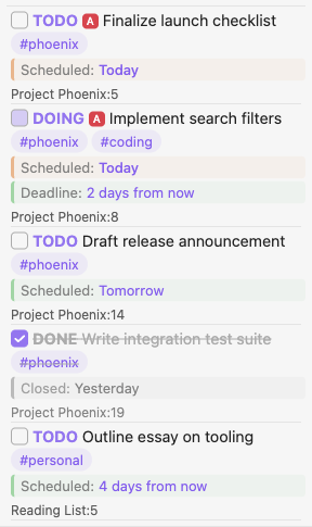 Task List Example